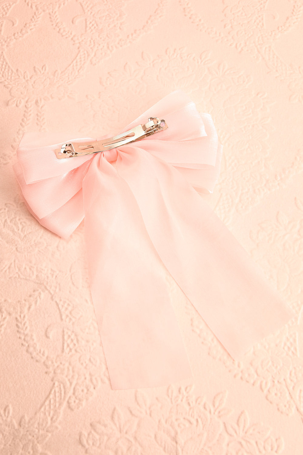 Hattie Pink Bow Hair Clip | Boutique 1861 back view