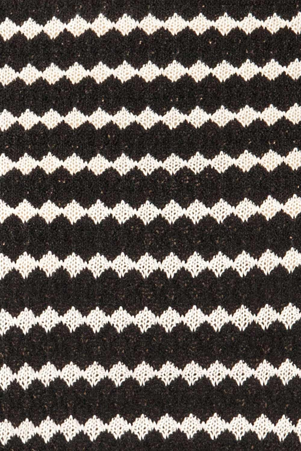 Haumi Black Cropped Diamond-Patterned Knit Top | La petite garçonne fabric