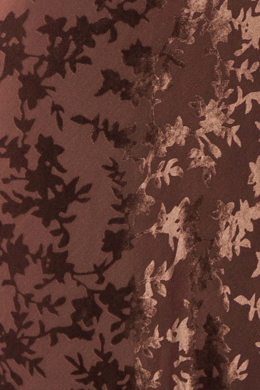 Haylin Brown Velvet Floral Fitted Maxi Dress | Boutique 1861 fabric