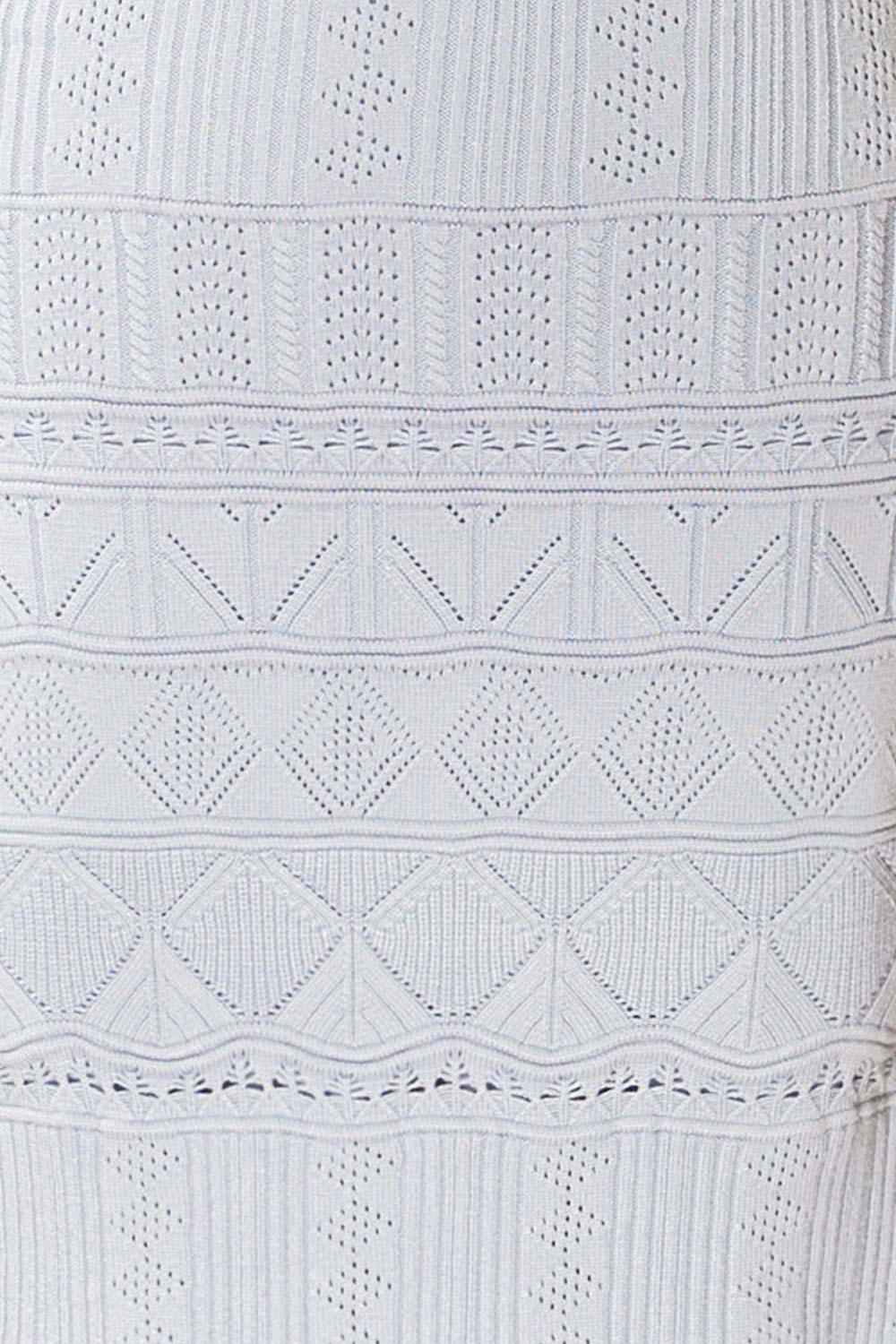 Hebi Blue Long Openwork Knit Dress | La petite garçonne fabric