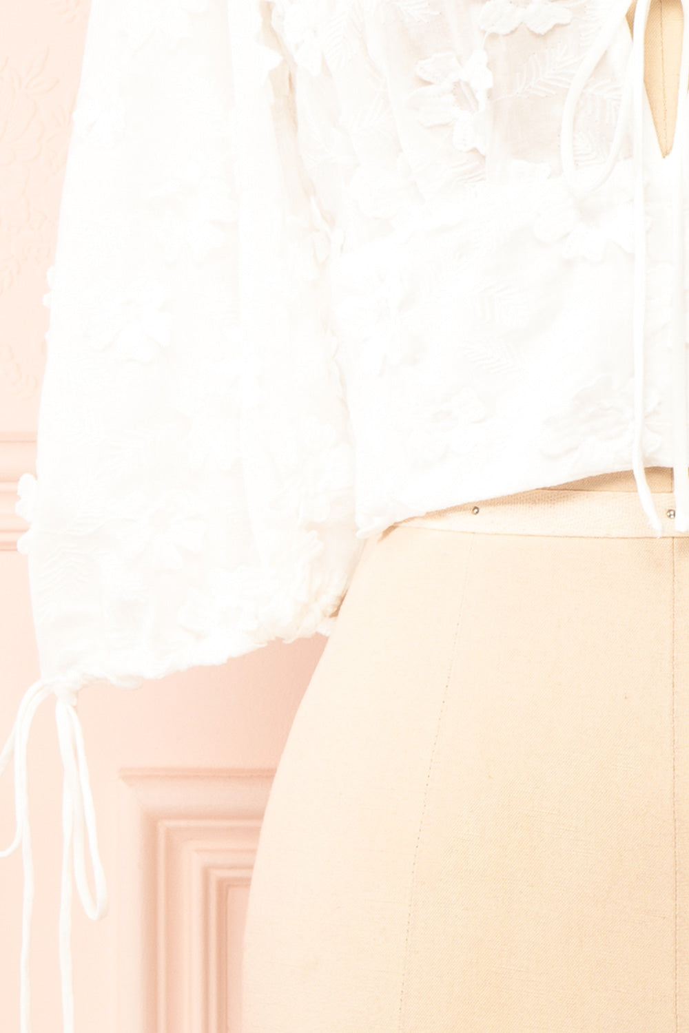 Helaine Cropped Top w/ Floral Embroidery | Boutique 1861 bottom