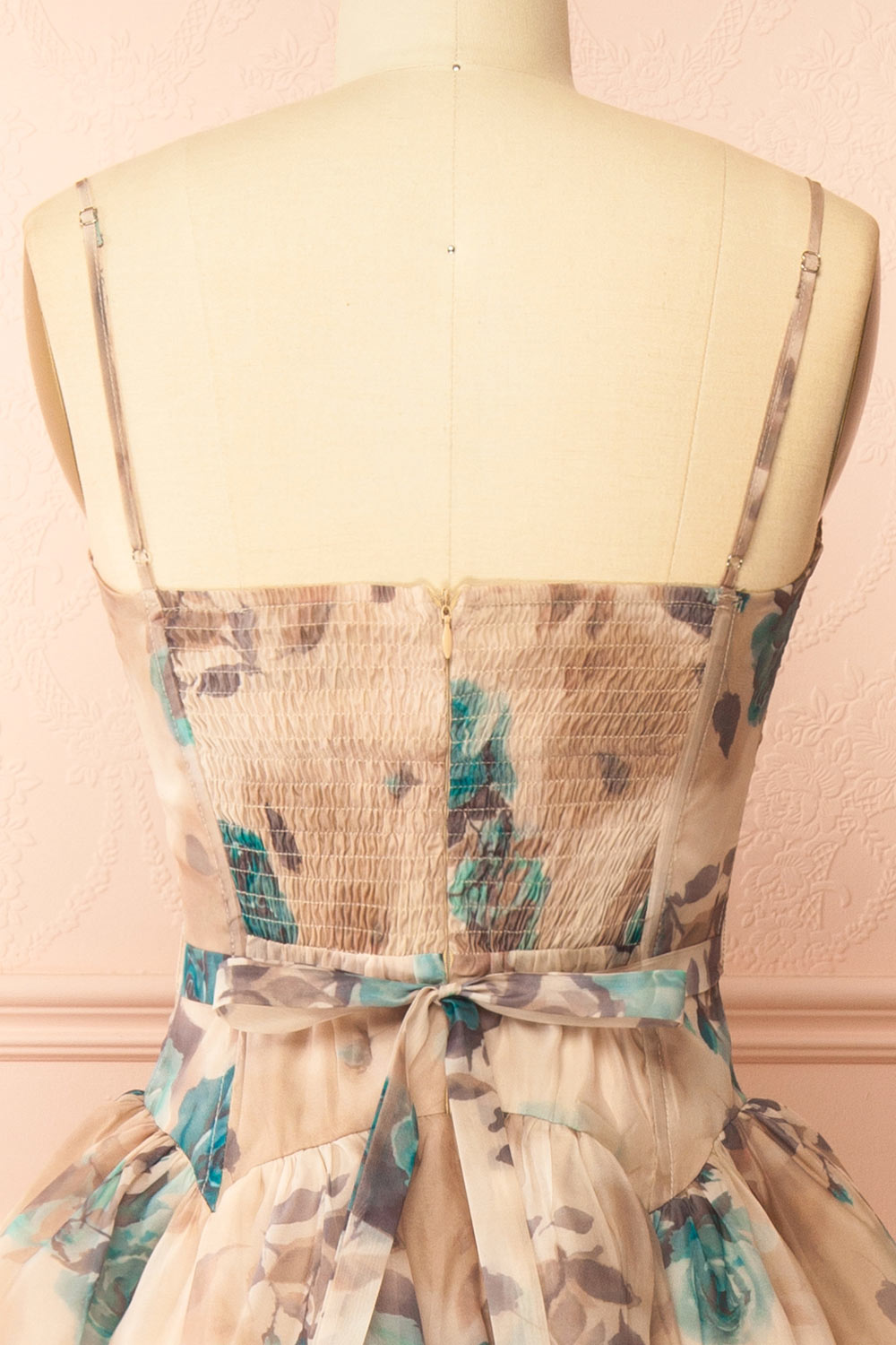 Helenia Long Floral Dress with Sweetheart Neckline | Boutique 1861 back