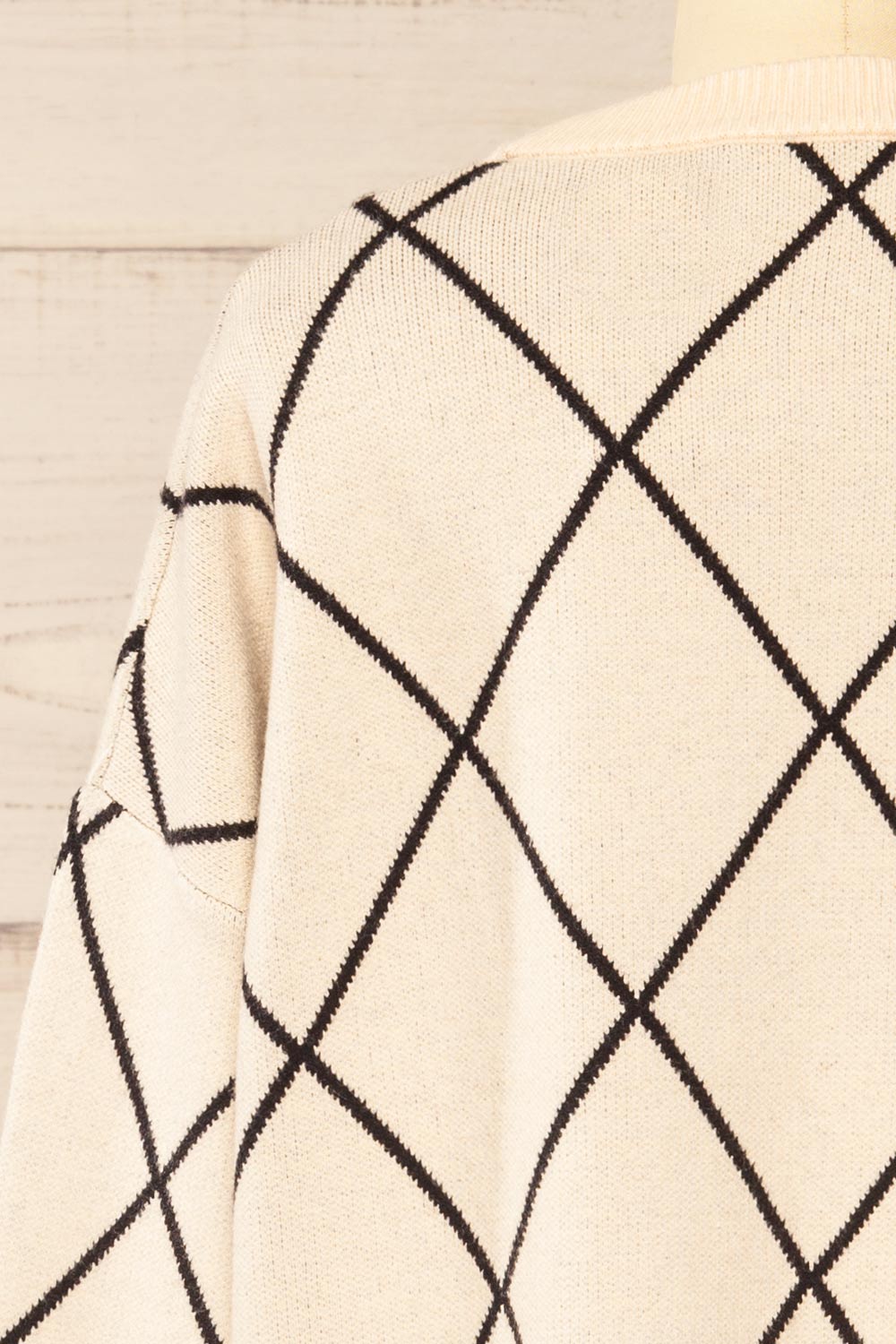 Helmsdale Diamond Pattern Cardigan | La petite garçonne back