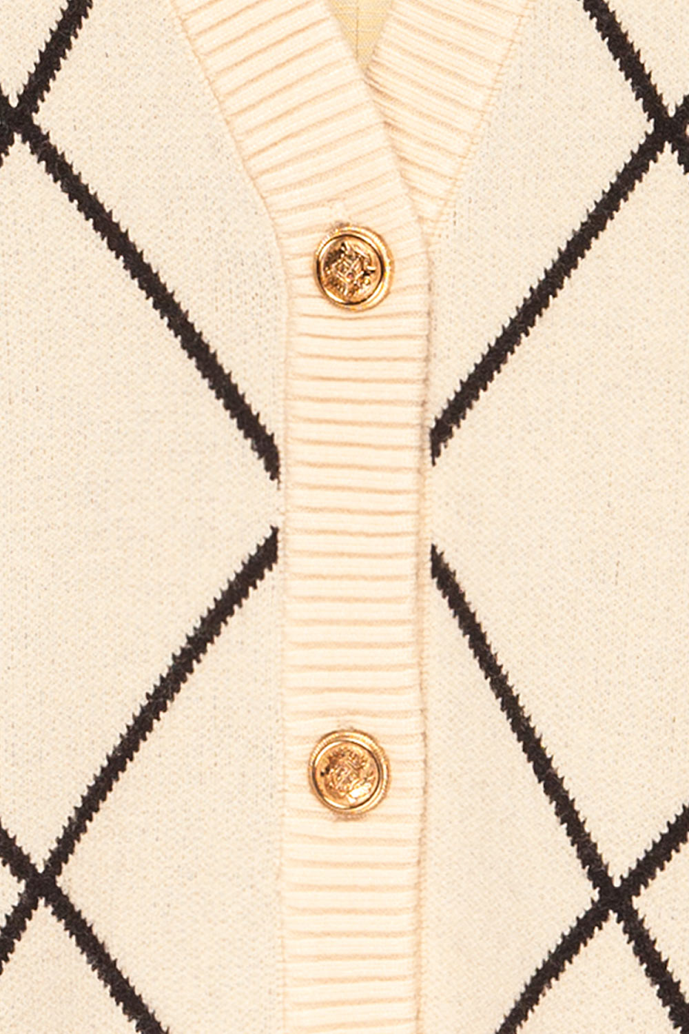 Helmsdale Diamond Pattern Cardigan | La petite garçonne fabric