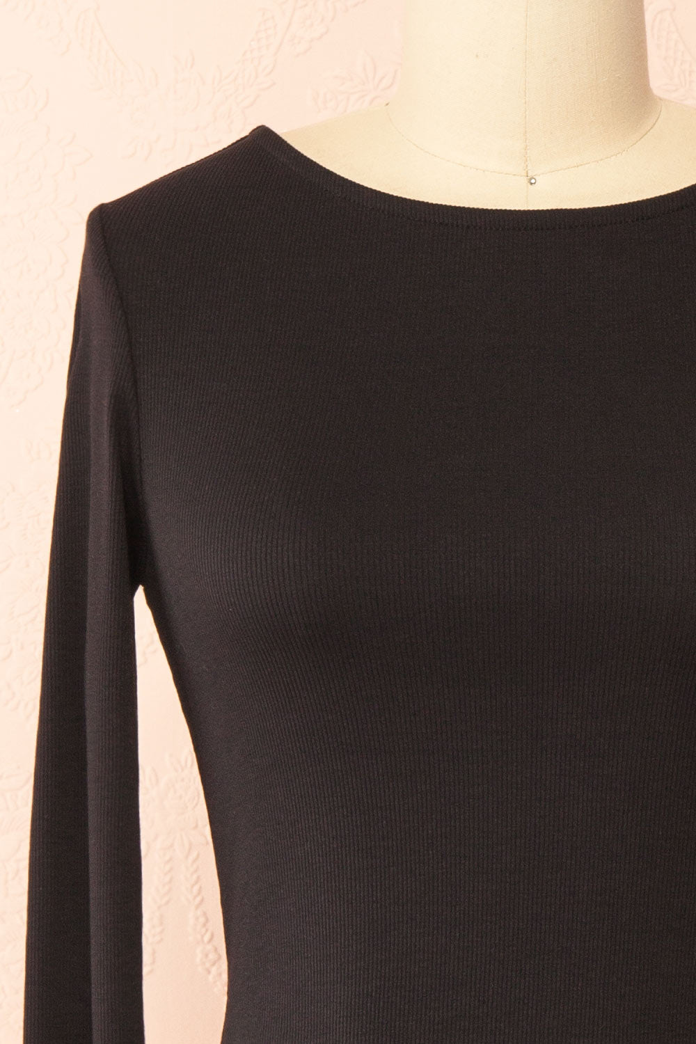 Henrieta Black Fitted Top with Peplum | Boutique 1861 front