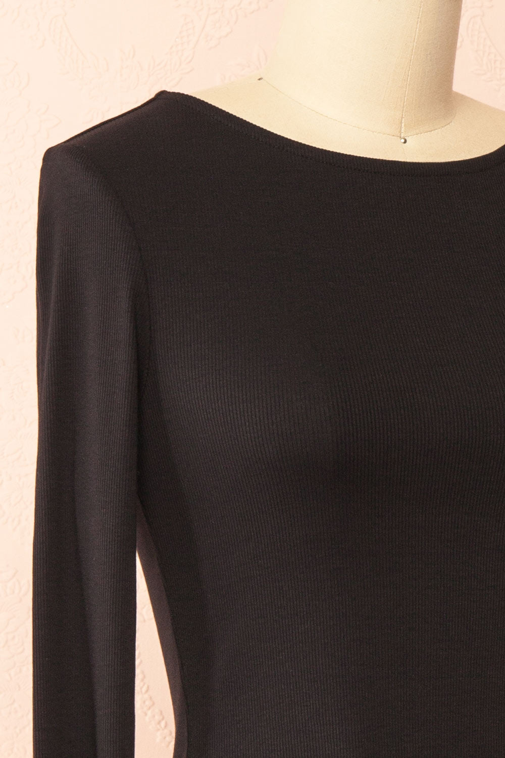 Henrieta Black Fitted Top with Peplum | Boutique 1861 side