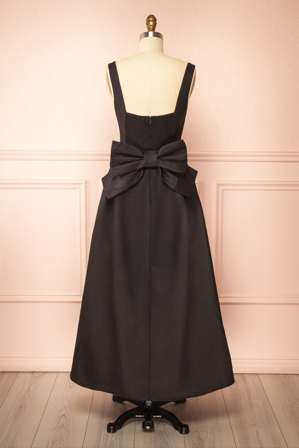 Hestiane Black Maxi A-Line Dress | back