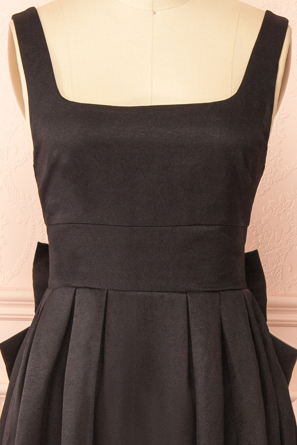 Hestiane Black Maxi A-Line Dress | Bfront view