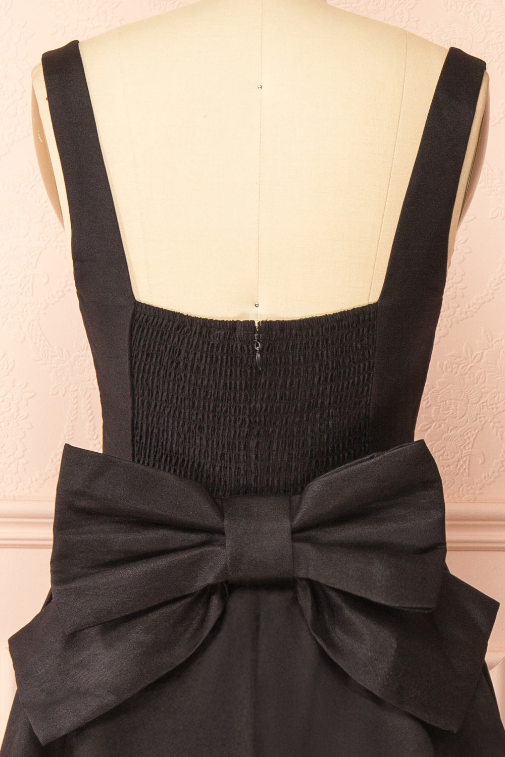 Hestiane Black Maxi A-Line Dress | back view