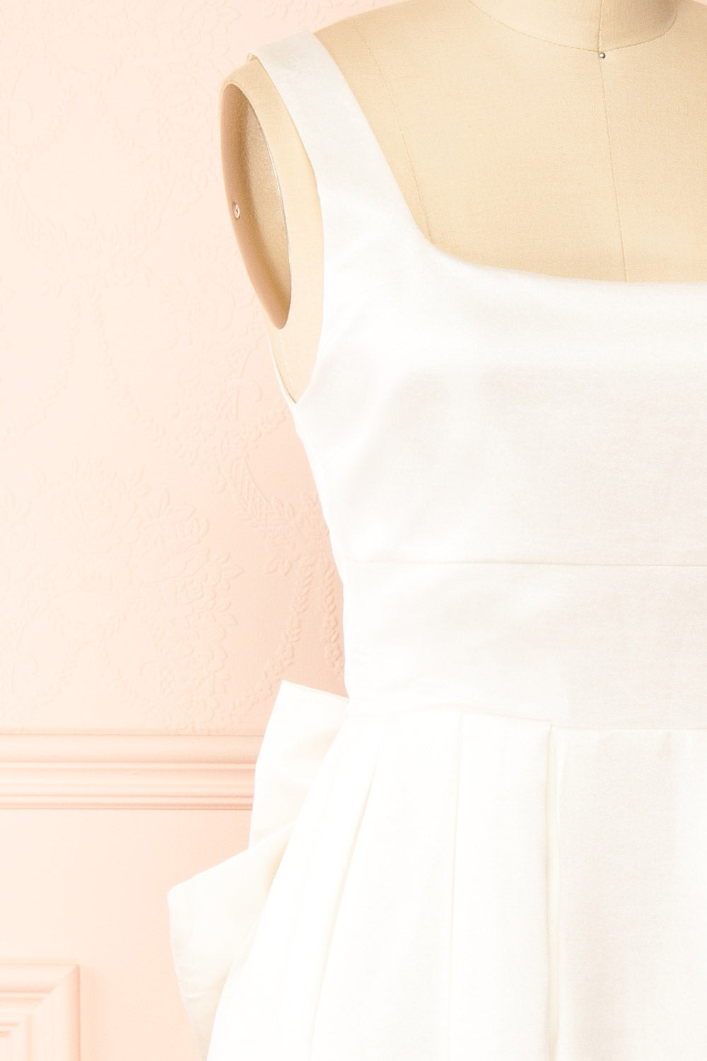 Hestiane Ivory Maxi A-Line Dress | side view