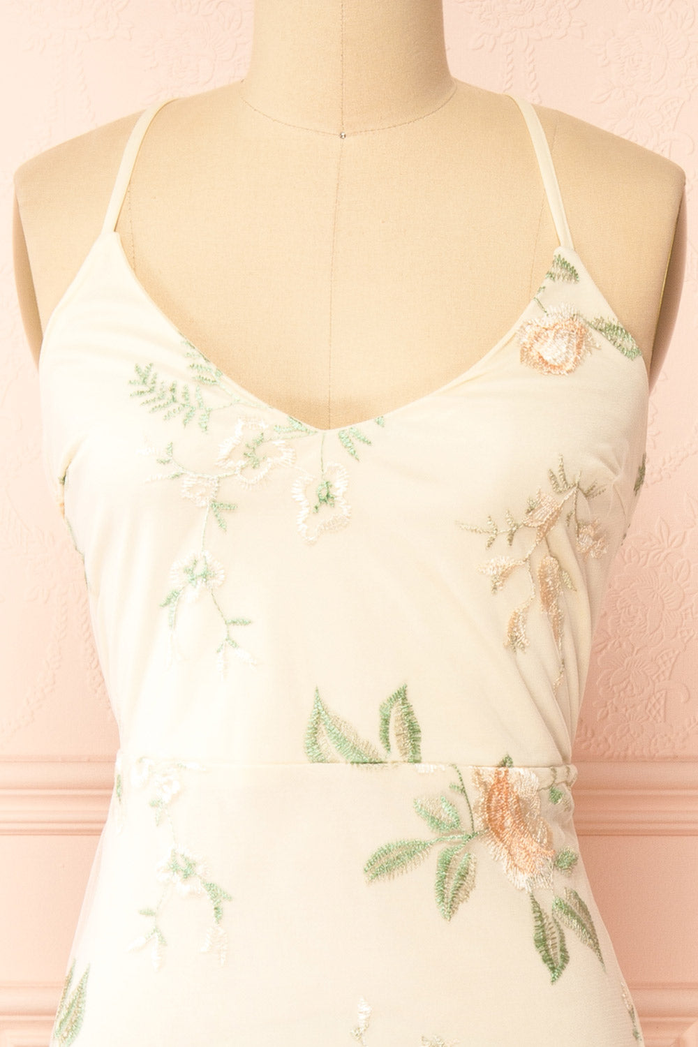 Hildred Embroidered Midi Dress w/ Open Back | Boutique 1861 front