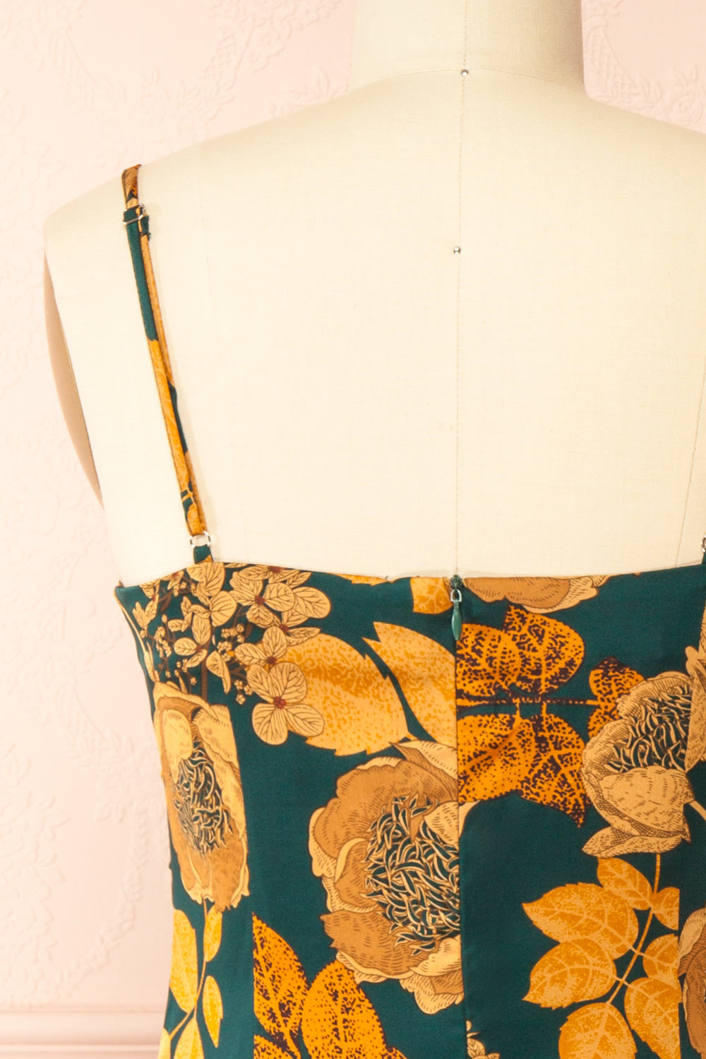 Hinaya Floral Cowl Neck Satin Midi Slip Dress | Boutique 1861 back