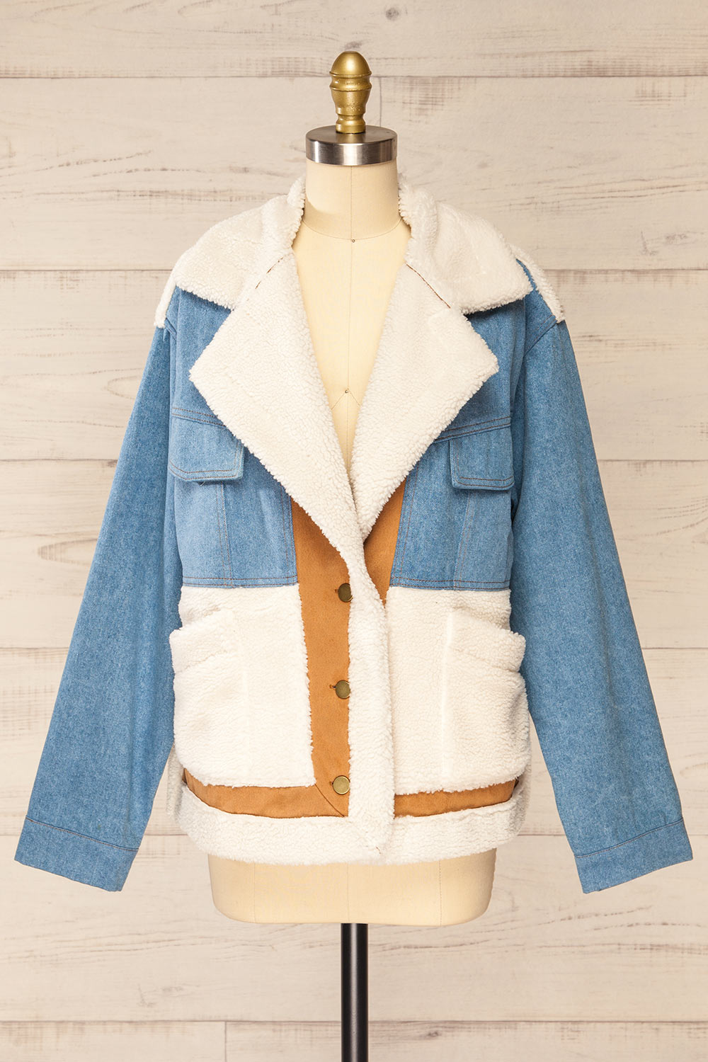 Hoddesdon Denim Jacket w/ Sherpa | La petite garçonne front view