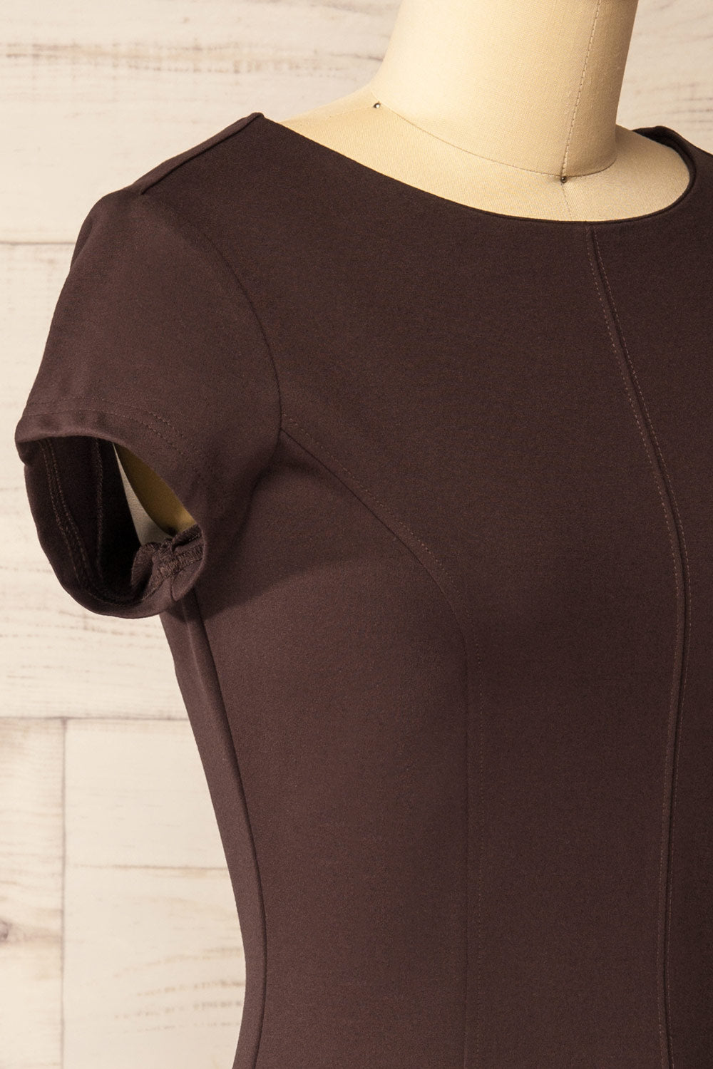 Holon Brown Short A-Line Dress | La petite garçonne side