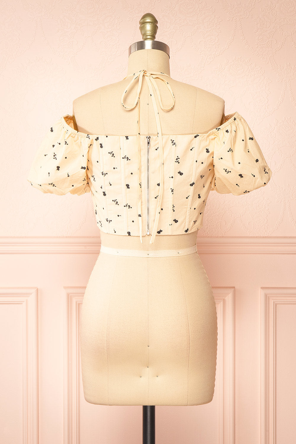 Howleen Beige Floral Bustier Top | Boutique 1861 back view