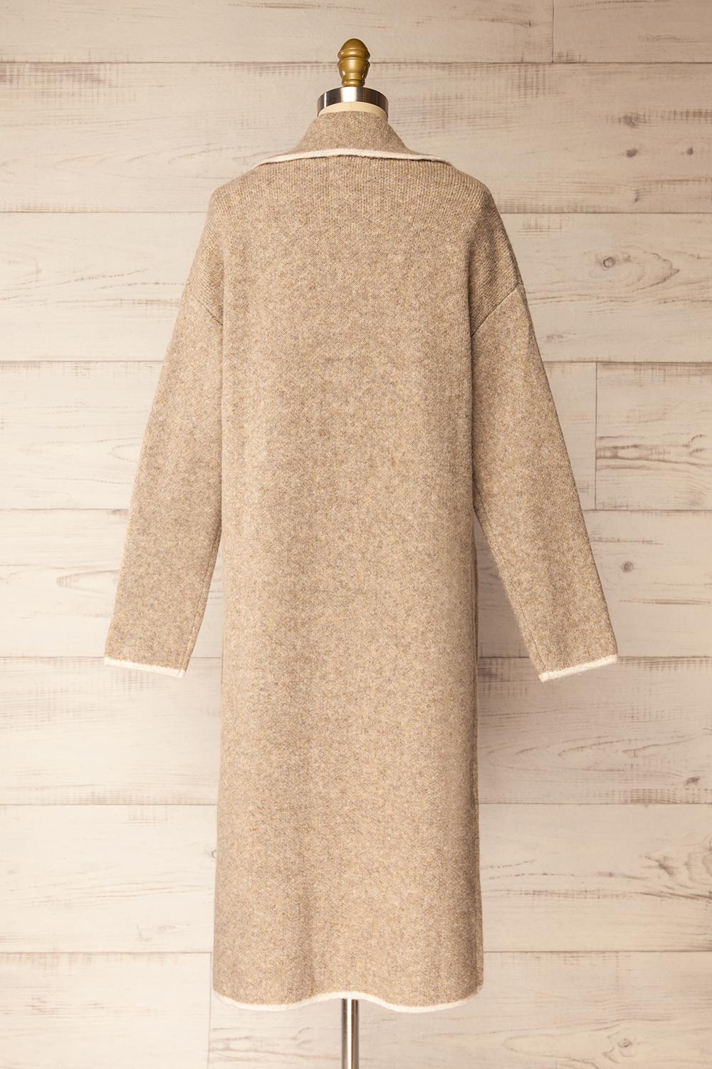 Hull Brown Knitted Jacket with Contrasting Border | La petite garçonne back