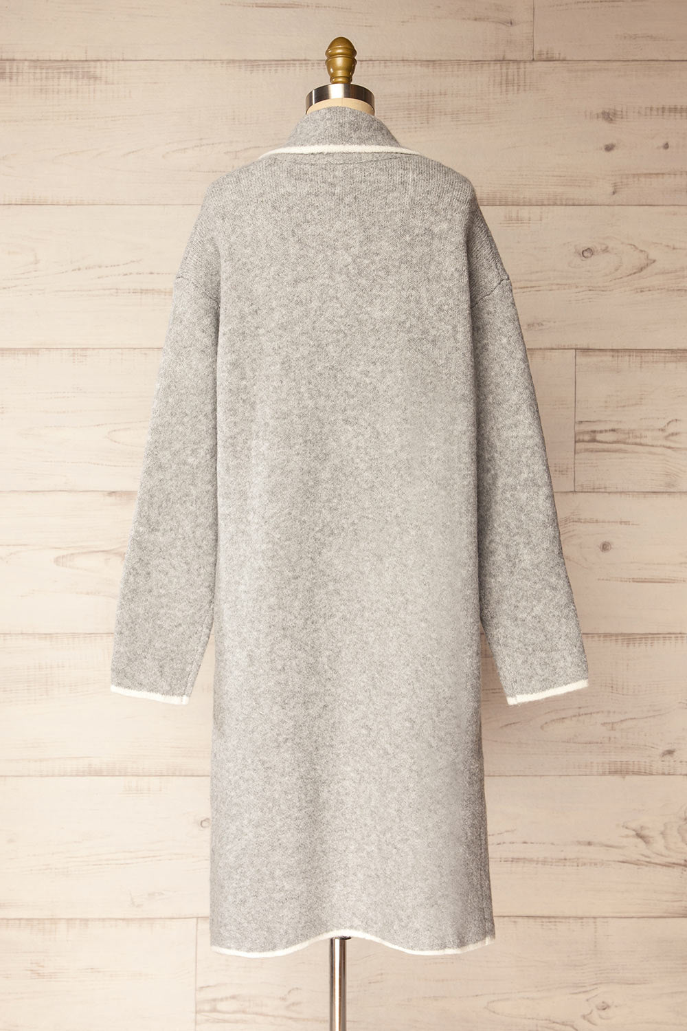 Hull Grey Knitted Jacket with Contrasting Border | La petite garçonne back