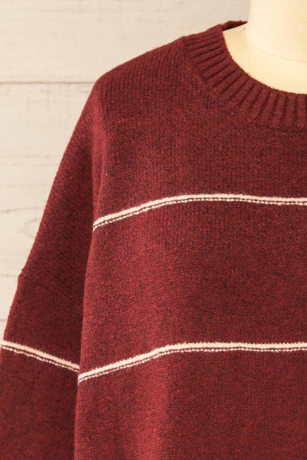 Hurst Burgundy with Stripes Oversized Sweater | La petite garçonne front