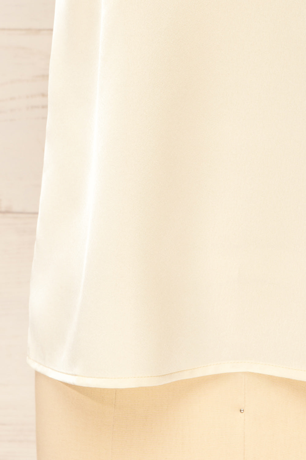 Hwasa Ivory Satin Cami w/ Lace Trim | La petite garçonne bottom