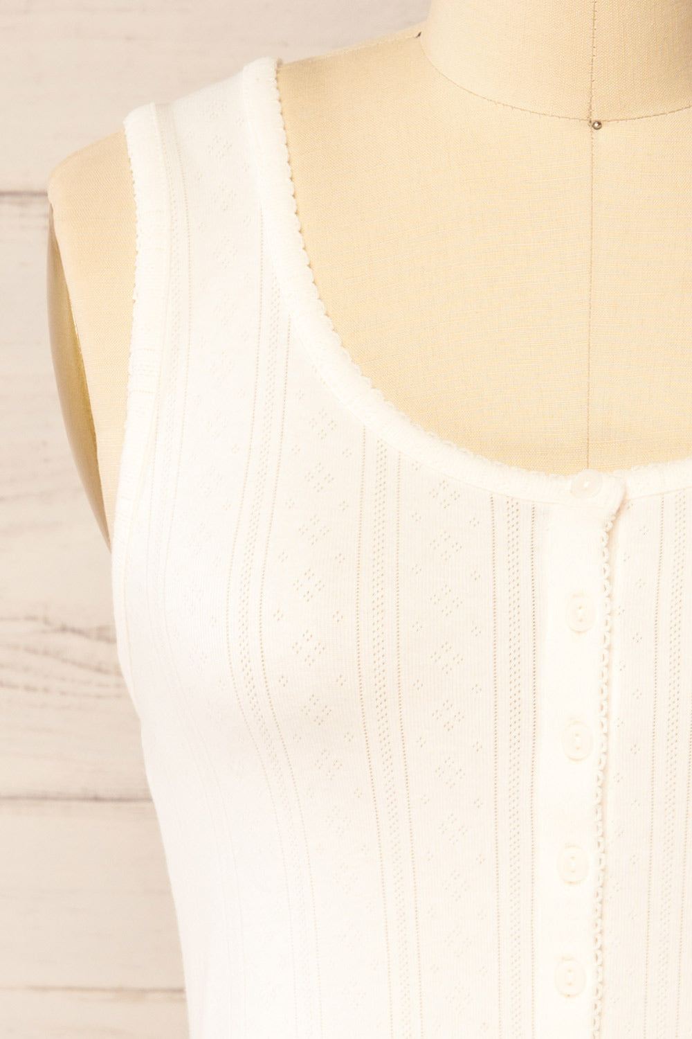 Hydera Ivory Button-Up Tank Top | La petite garçonne front