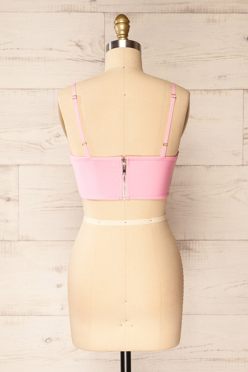 Hyeres Pink Cropped Corset Top w/ Back Zipper | La petite garçonne back view