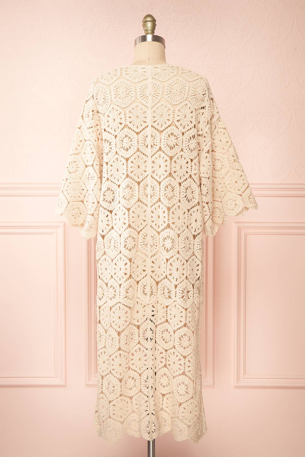 Hyvernat Beige Crochet Kimono | Boutique 1861 back view