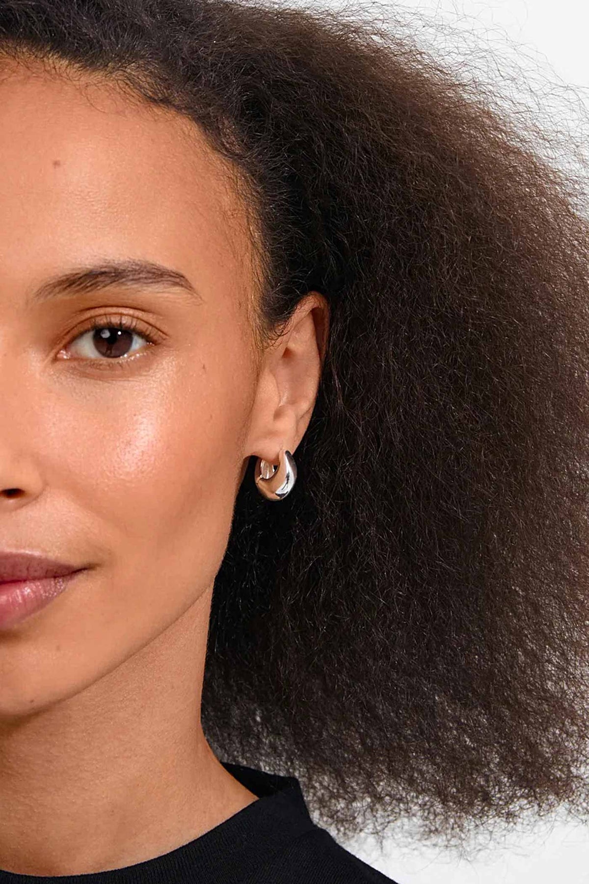 Ignis Silver | Small Chunky Hoop Earrings by Pilgrim