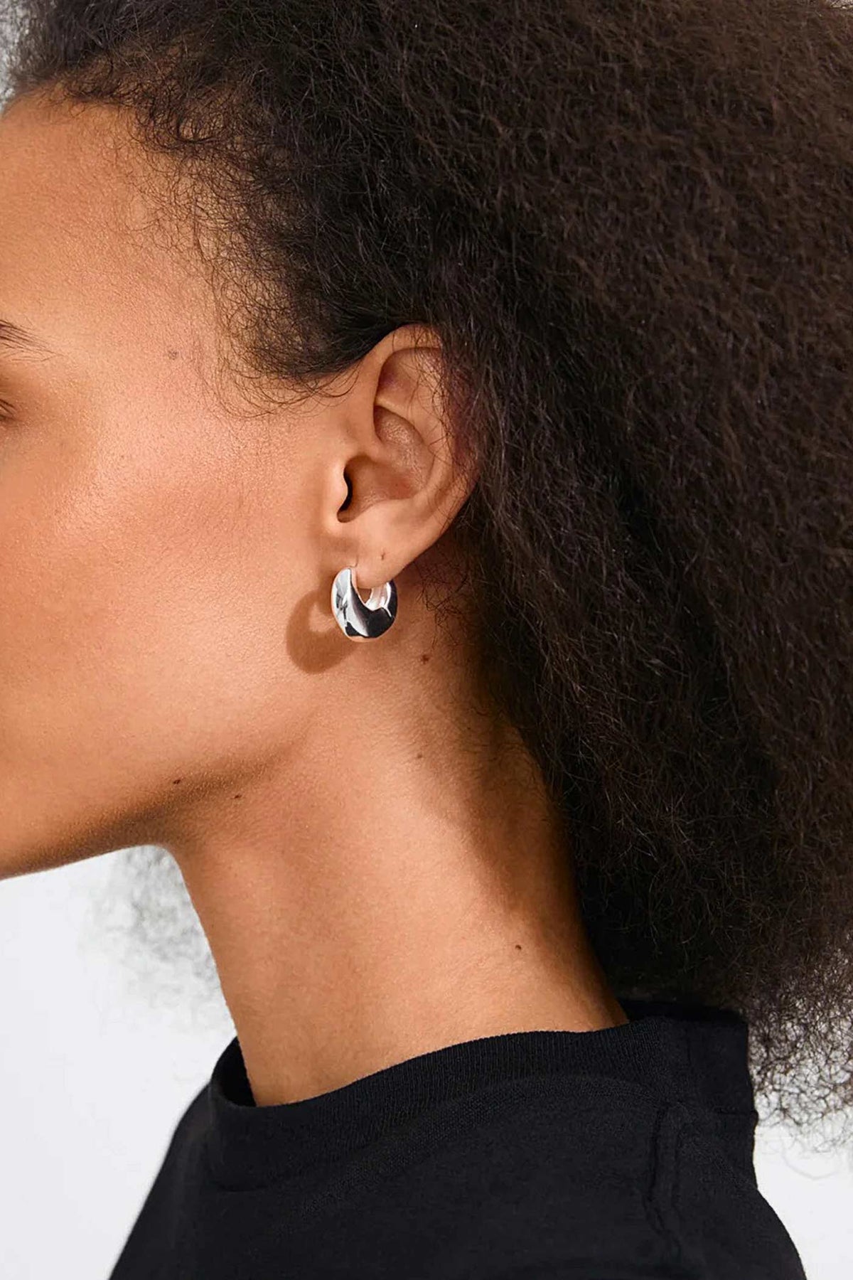Ignis Silver | Small Chunky Hoop Earrings by Pilgrim