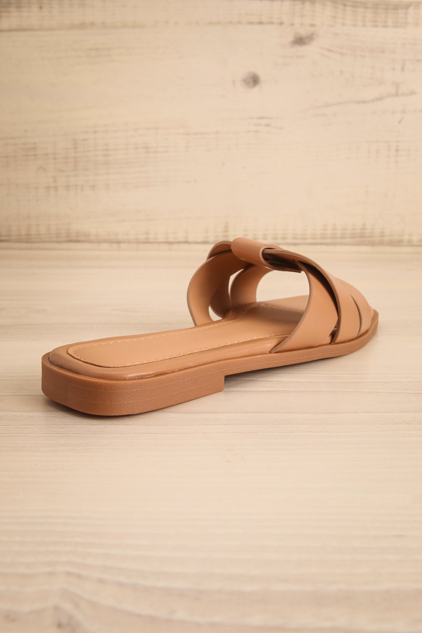 Bsckview Iguala Beige Flat Square-Toe Sandals at la petite garçonne