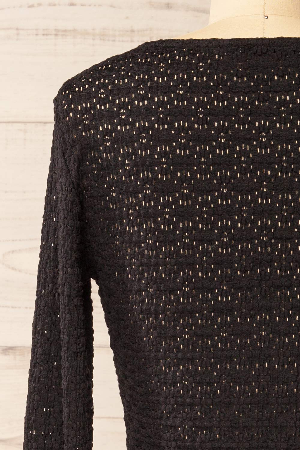 Ikeda Long-Sleeved Sheer Black Top | La petite garçonne back