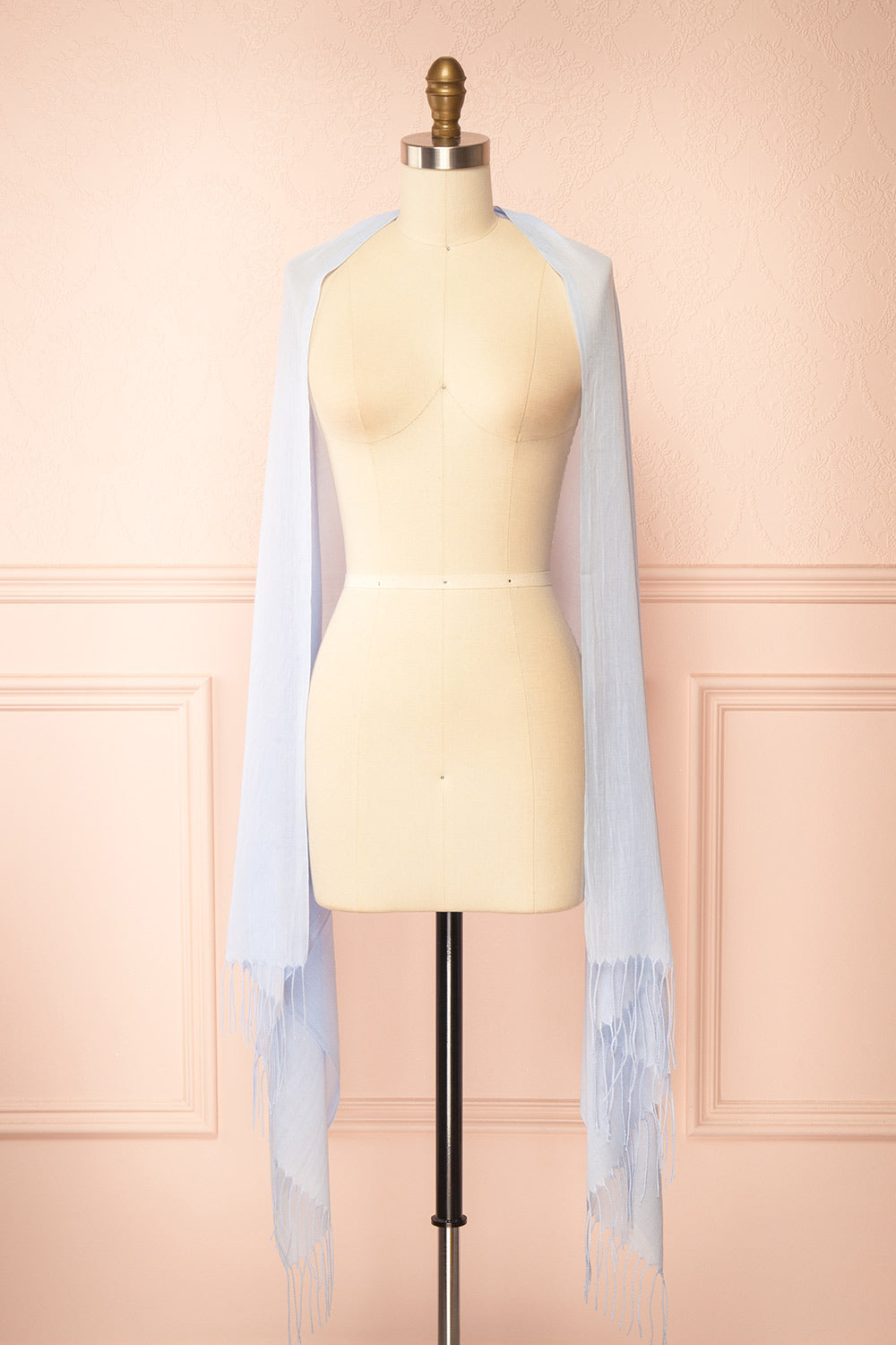 Ilyra Blue Shawl with Fringe