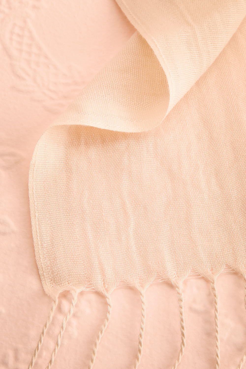 Ilyra Taupe Shawl with Fringe | Boutique 1861 fabric