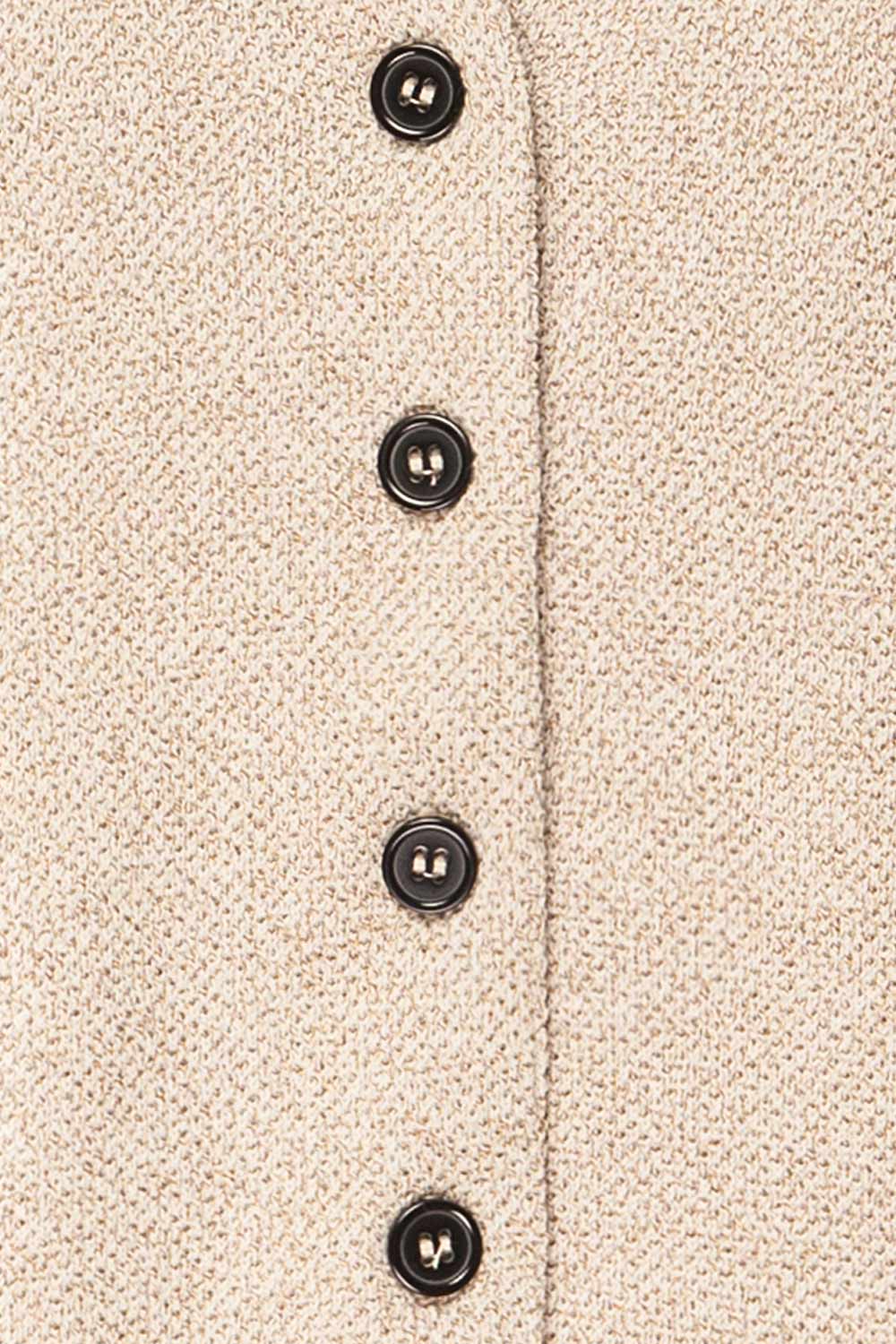 Indio Beige Button-Up Knit Vest | La petite garçonne fabric