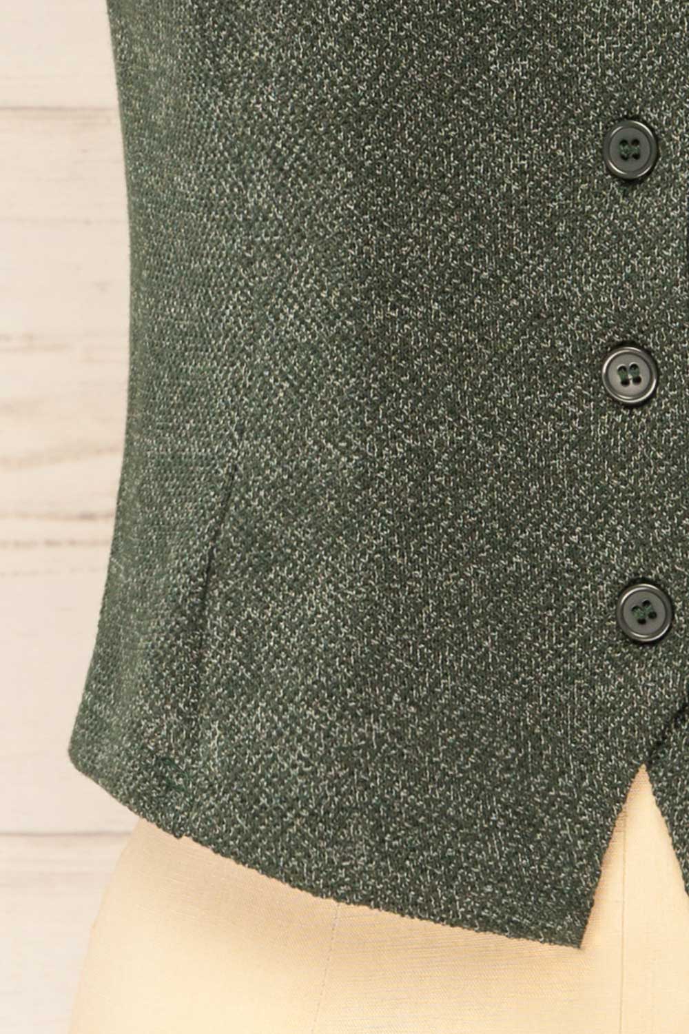 Indio Green Button-Up Knit Vest | La petite garçonne bottom