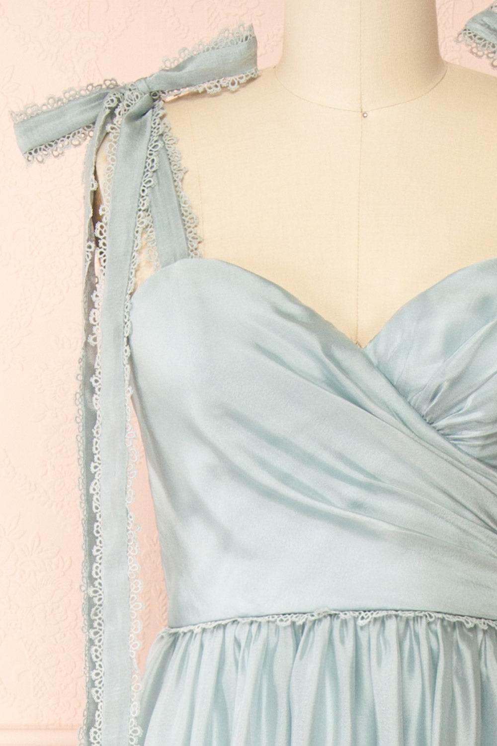 Indya Blue Organza Maxi Dress w/ Tie Straps | Boutique 1861 front