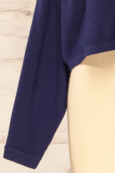 Ingleton Navy V-Neck Crop Sweater | La petite garçonne bottom