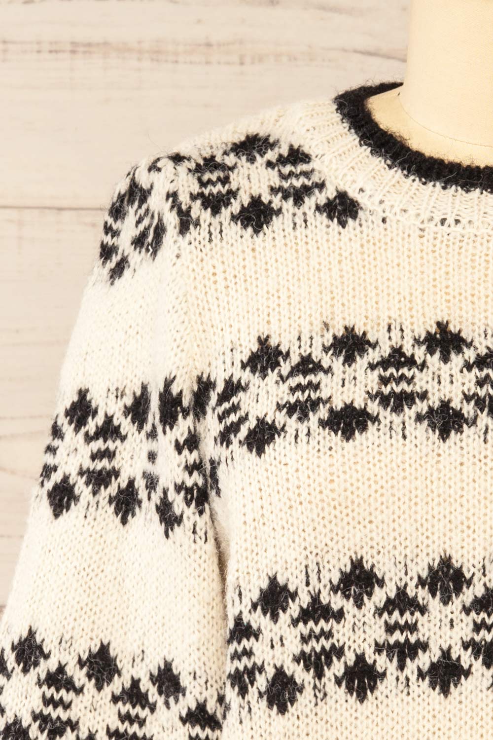 Ionian Ivory Knit Striped Sweater | La petite garçonne front