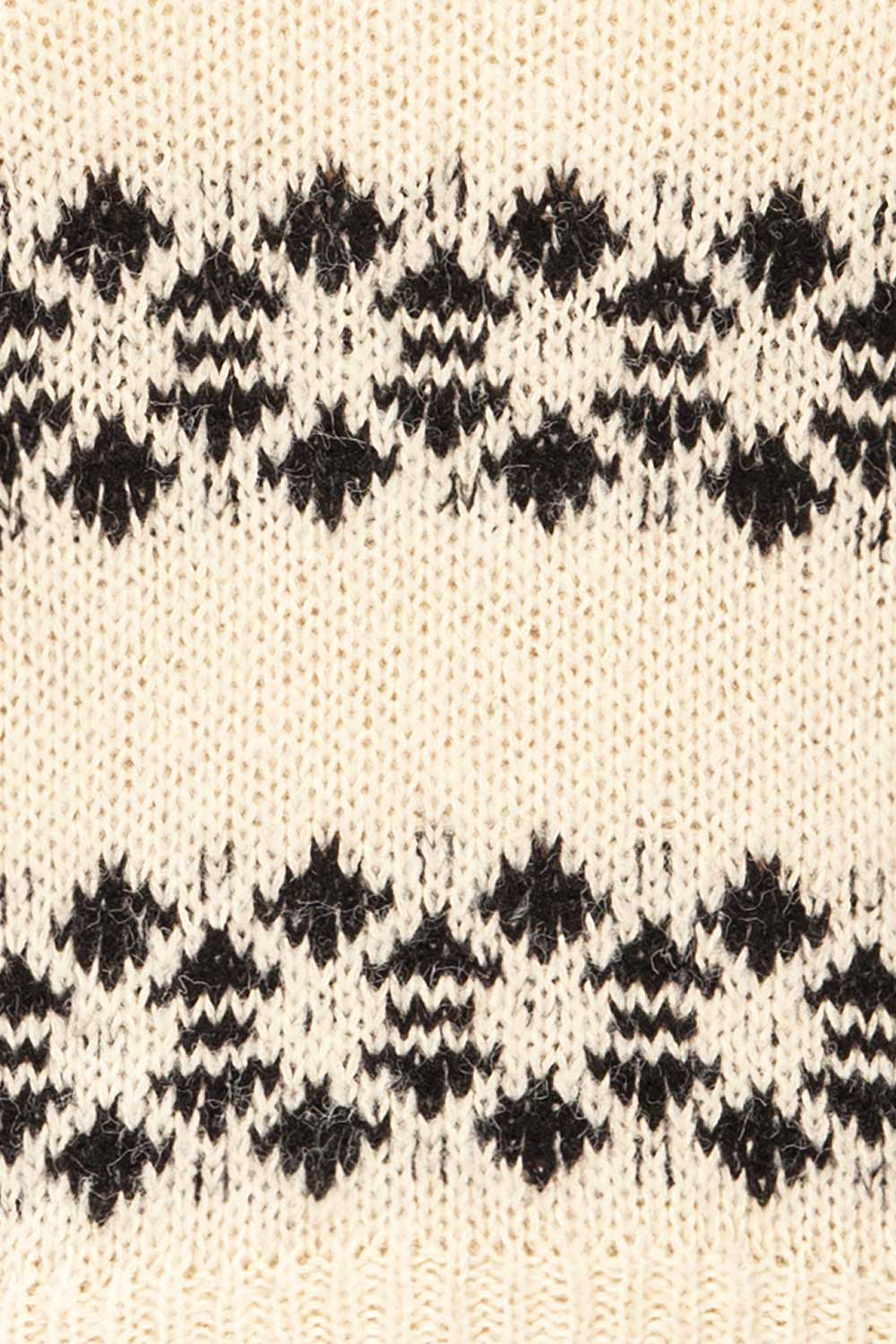 Ionian Ivory Knit Striped Sweater | La petite garçonne fabric