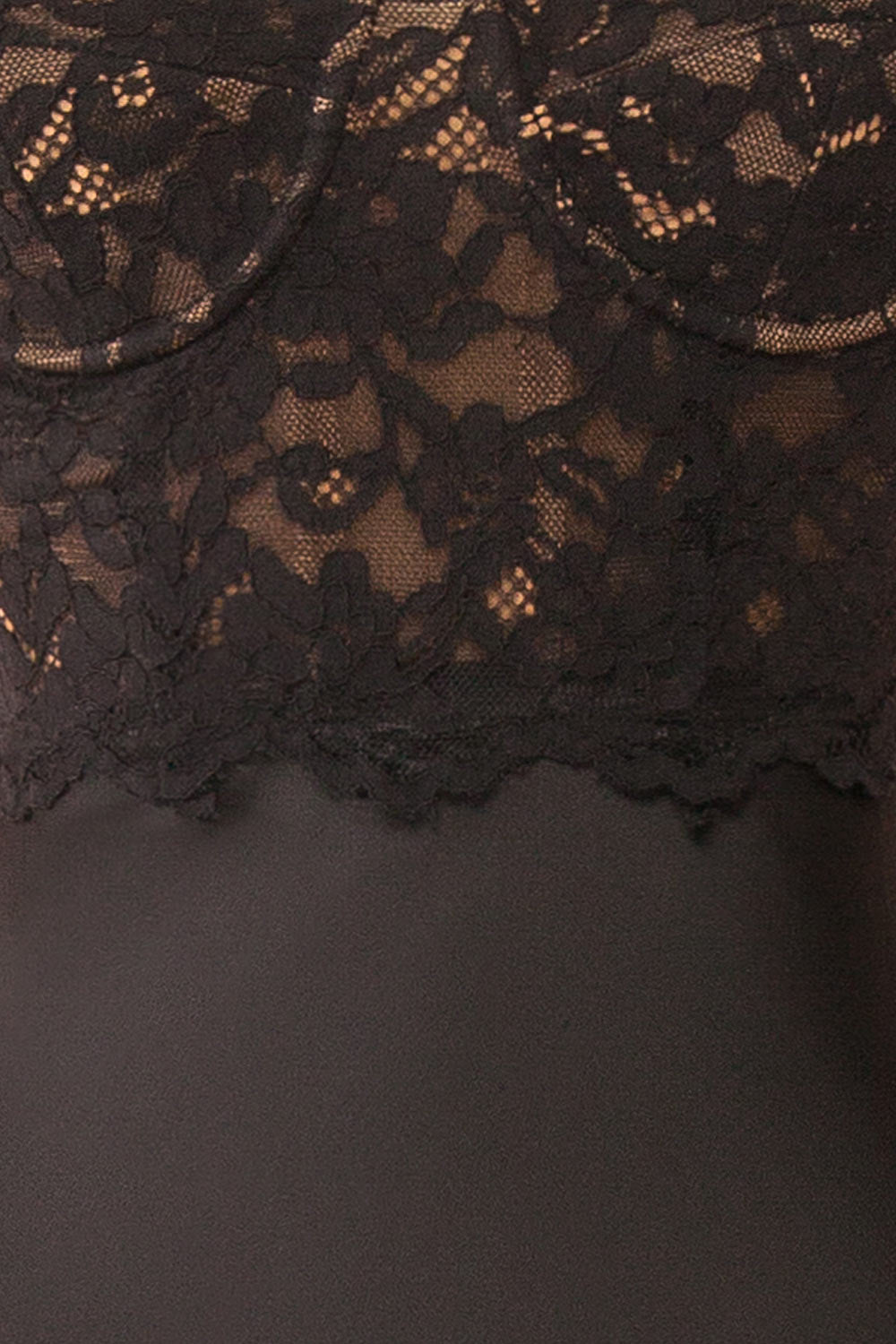 Irene Black Midi Dress with Lace Bodice | Boutique 1861 fabric