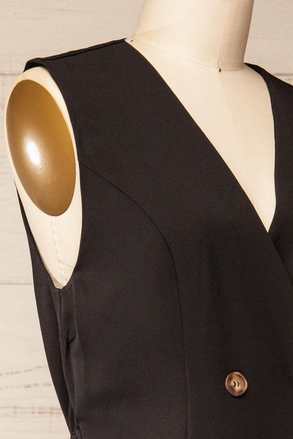 Irenne Black Blazer Romper | La petite garçonne side