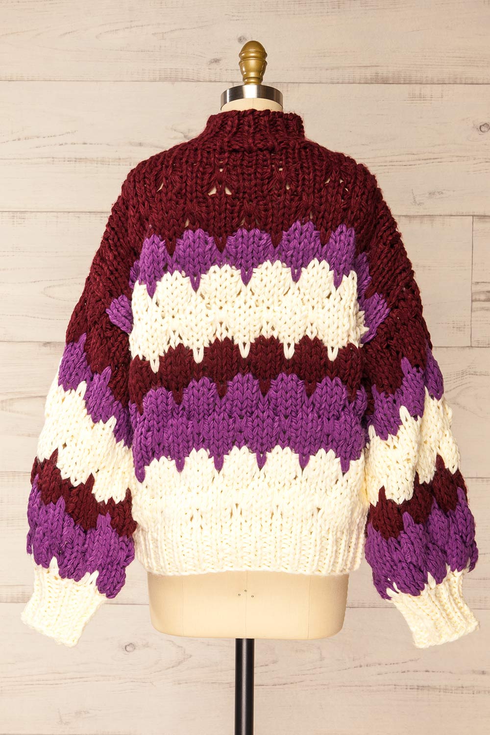 Irvine Multicolor Chunky Knit Sweater | La petite garçonne back view