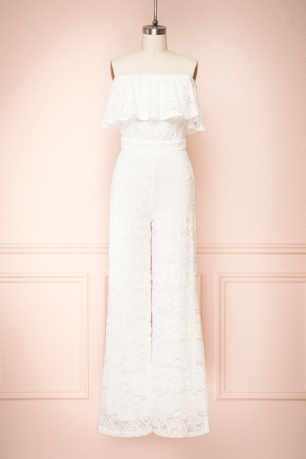 Isolabella White Lace Jumpsuit | Boudoir 1861 front view