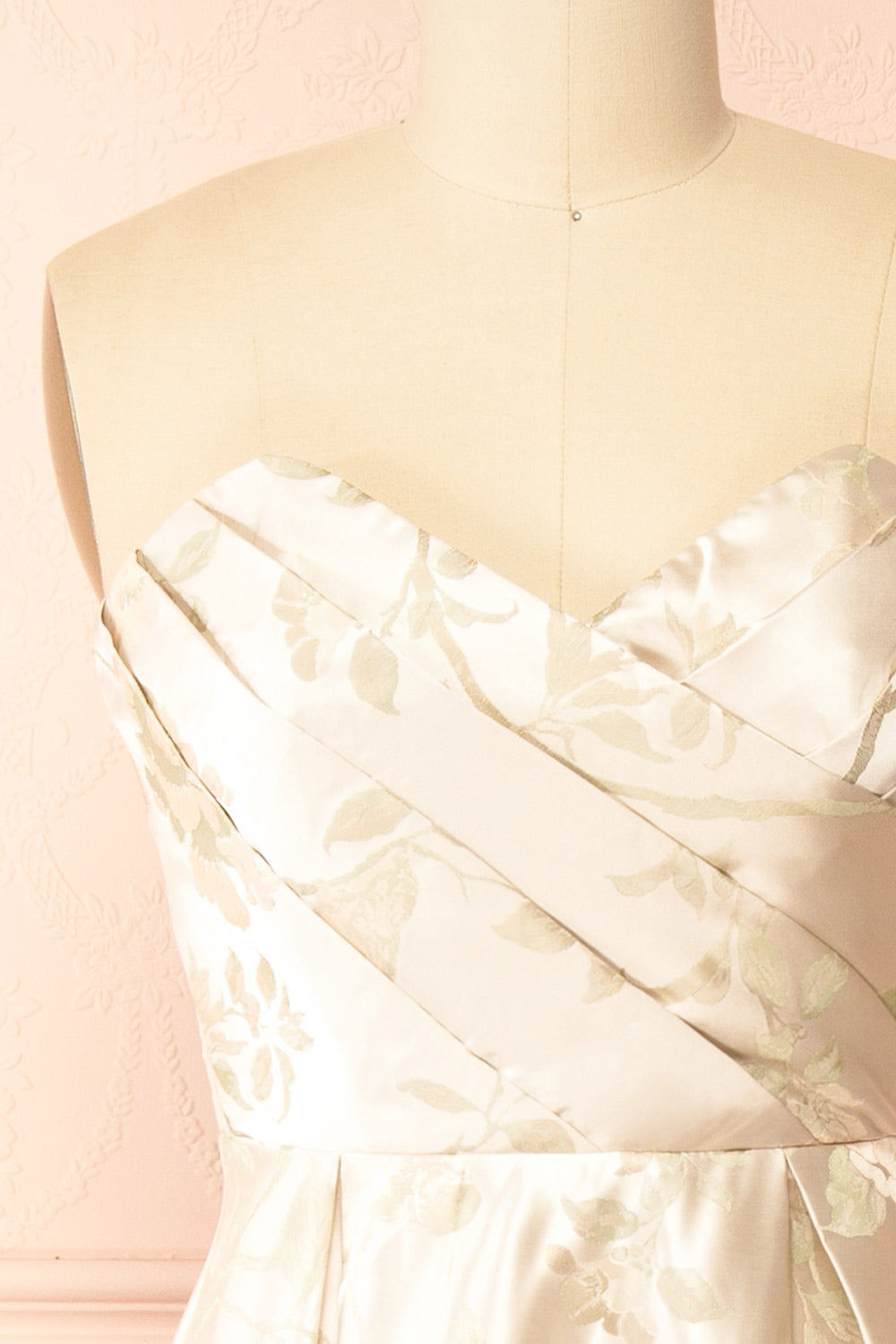 Isolienne Midi Cream Strapless Dress | Boudoir 1861 front