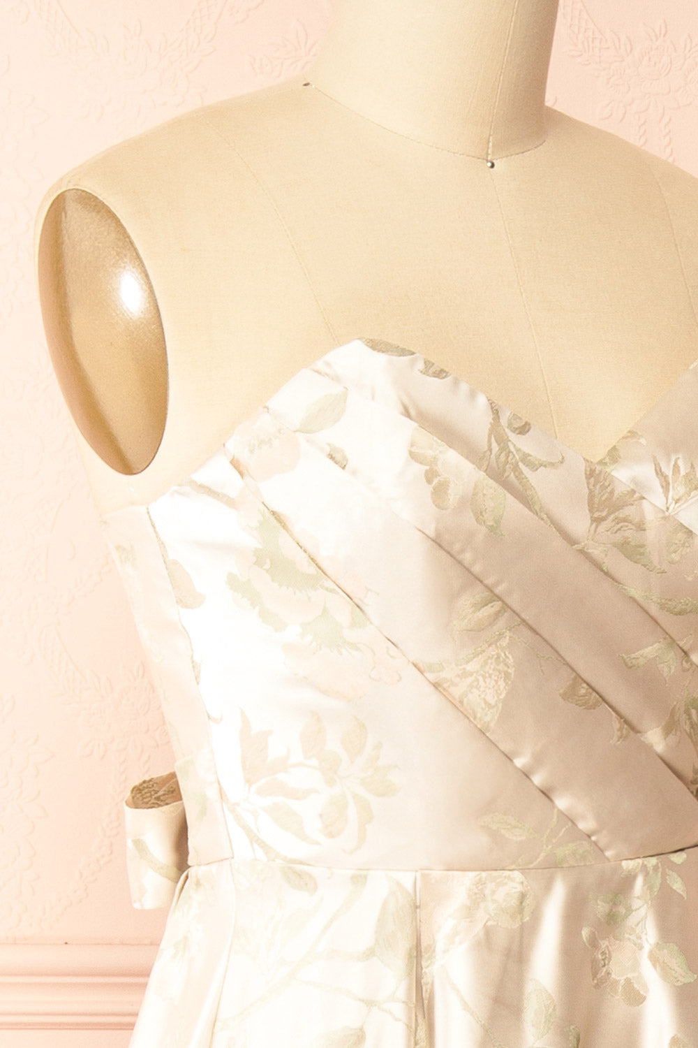 Isolienne Midi Cream Strapless Dress | Boudoir 1861 side