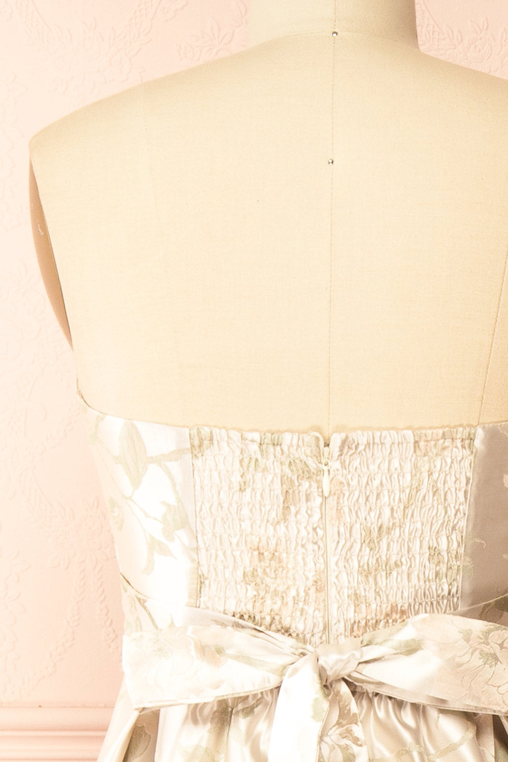 Isolienne Midi Cream Strapless Dress | Boudoir 1861 back