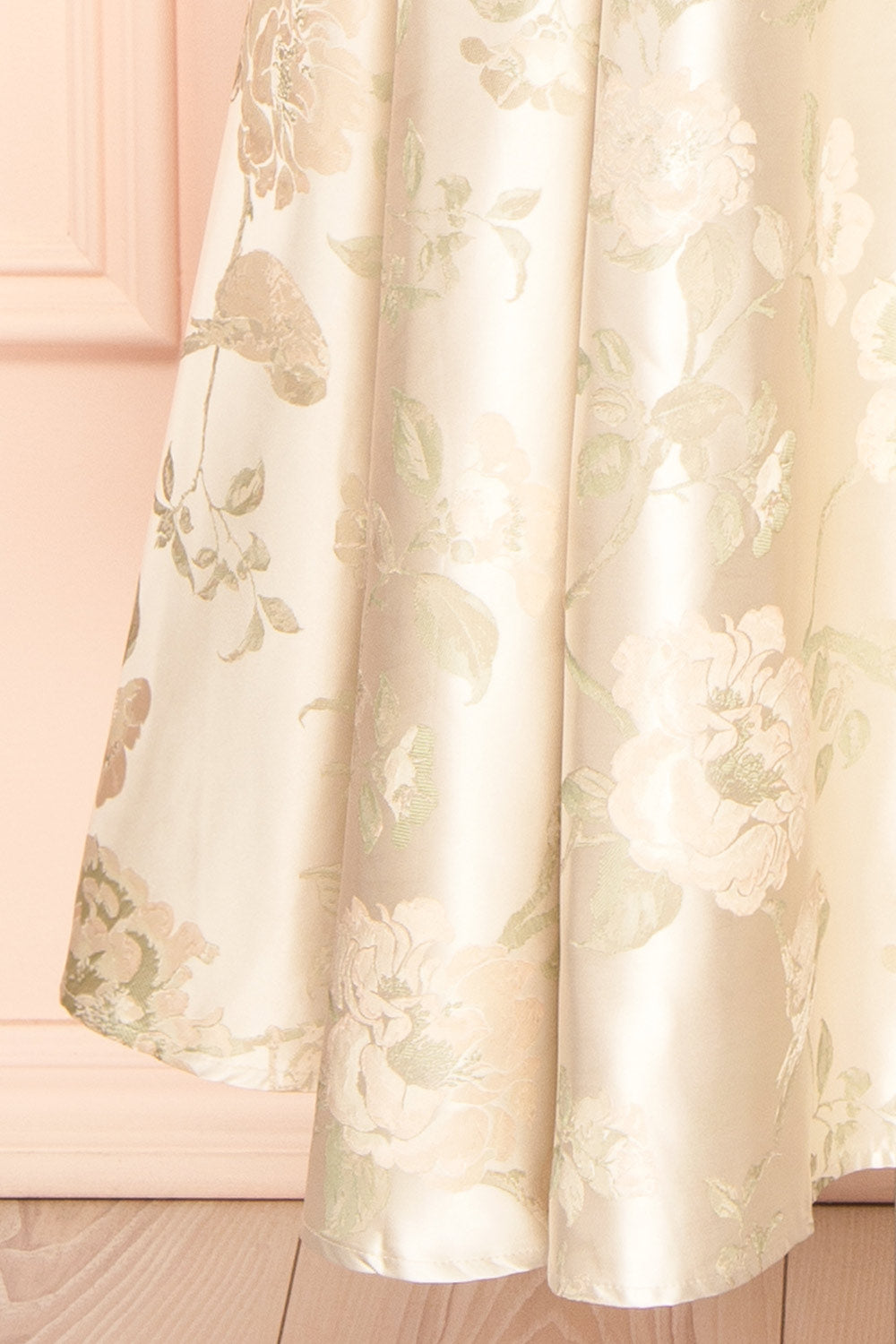 Isolienne Midi Cream Strapless Dress | Boudoir 1861 bottom