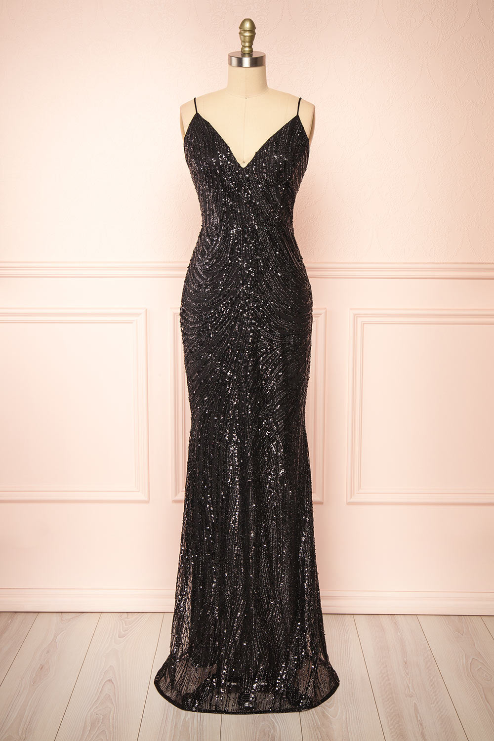 Isolina | Black Sparkly Sequin Maxi Dress Isolina | Black Sparkly Sequin Maxi Dress