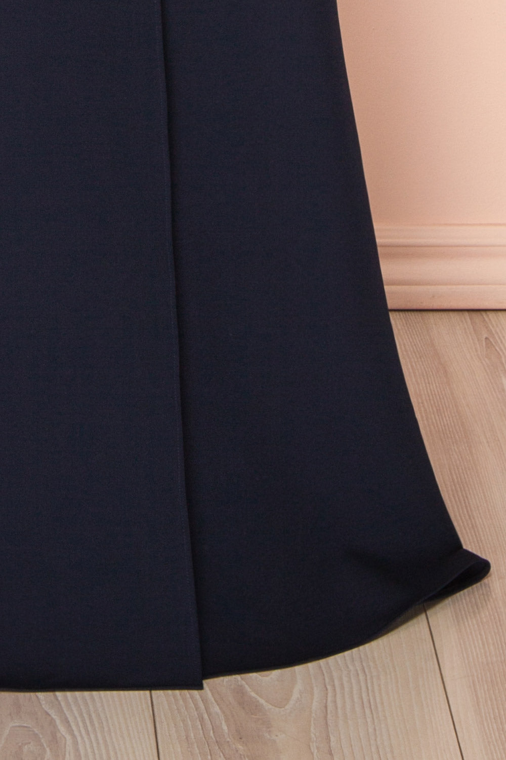 Izabella Navy A-line Maxi Dress w/ Open Back | Boudoir 1861 bottom