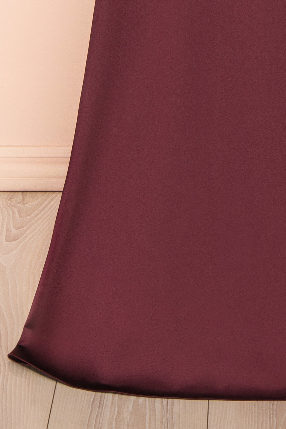 Izadora Burgundy A-line Maxi Dress with Open Back | Boudoir 1861 bottom