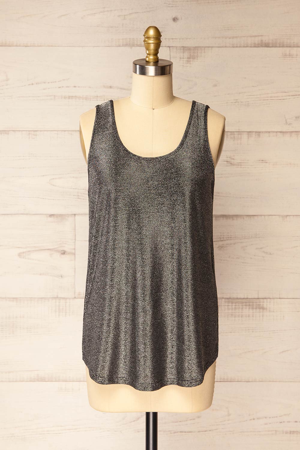 Izegem Shimmery Silver Top | La petite garçonne front view